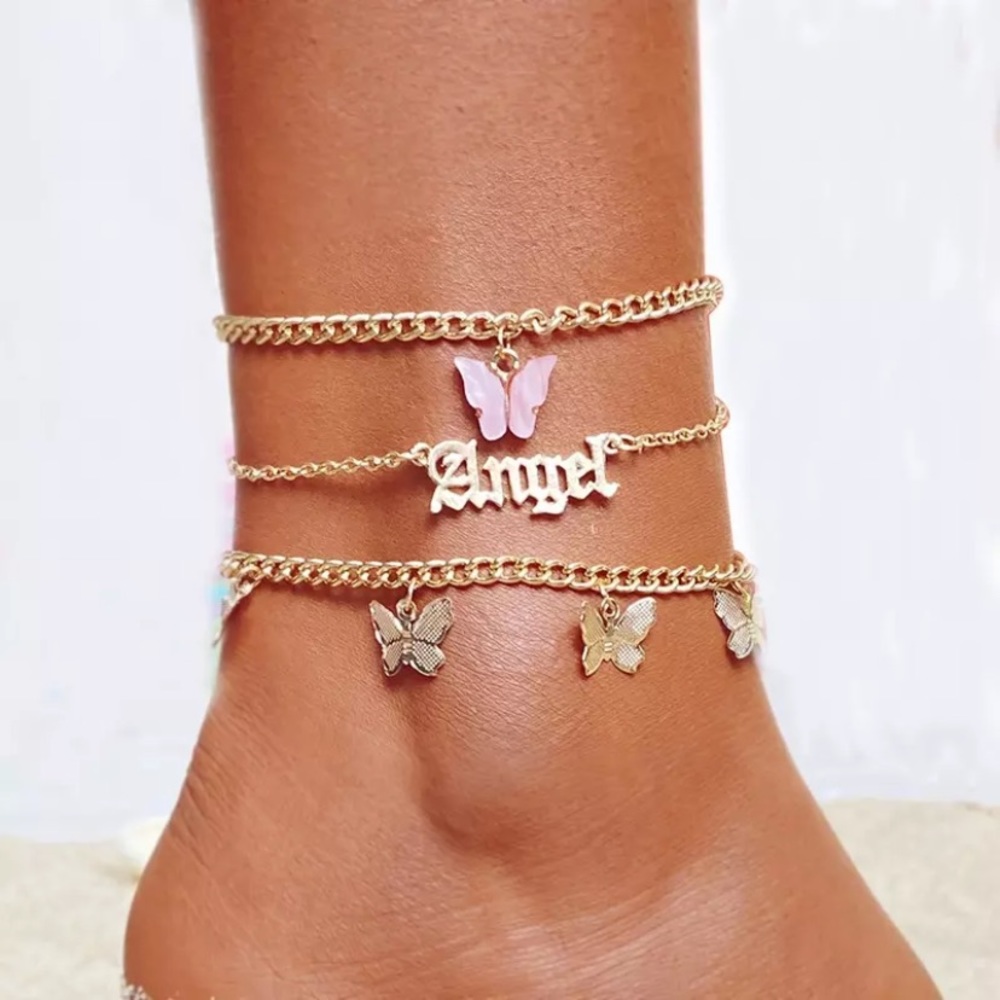 Butterfly Anklets Available In 6 Colors - Picture 2 of 2
